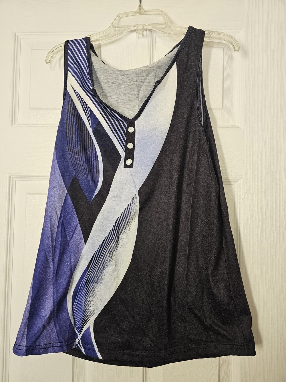 Women’s Flowing Graphic Tank Top - Purple & Black